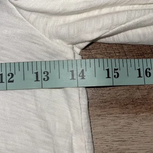 Nation Ltd Womens Puff Sleeves Round-Neck Slub Cotton Long Sleeve Top Off White