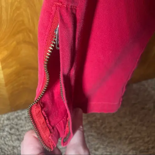 Silence + Noise Red Zipper  High Waisted Jeggings Size 26