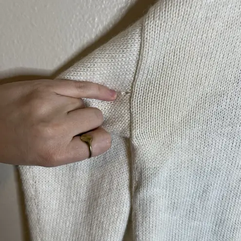 100 alpaca sweater women Cardigan Bottles Men Folk Art Cream Cottage Core VTG XL