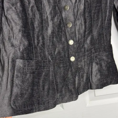 Rodika Zanian Paris Gray Metallic Velvet Blazer Made in France Size 40 Black