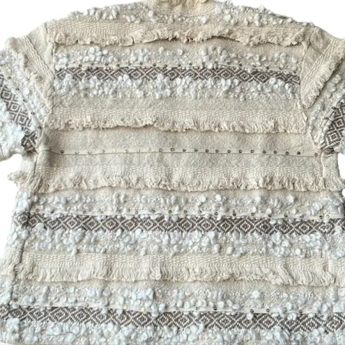 Boutique Oversized Trendy Ivory Knit Boho Jacket