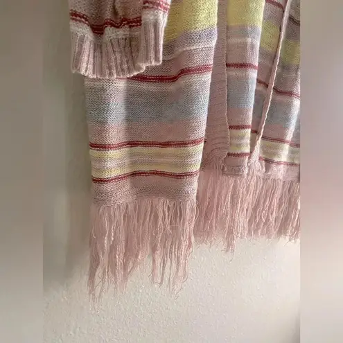 Wonderly Striped Knit Fringed Cardigan Duster NWT