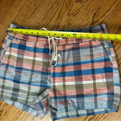 Caslon | Blue Nichole Plaid Stretch Multi Colored Shorts Size M