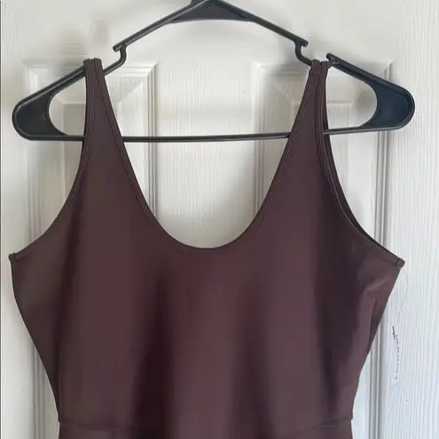 Old Navy  Brown Powersoft Sleeveless Jumpsuit/Bodysuit with Scoop Neckline thumbnail 4