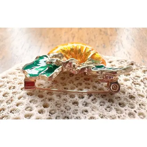 Pumpkin Brooch Pin New Fall Leaves Thanksgiving Bountiful Harvest Festiv…