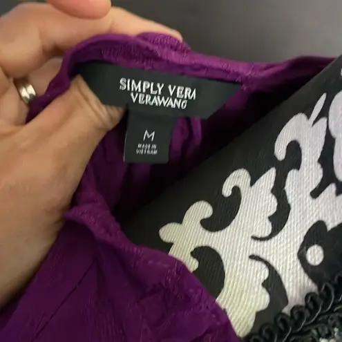 Simply Vera VERA WANG Purple V-Neck Blouse Size Medium