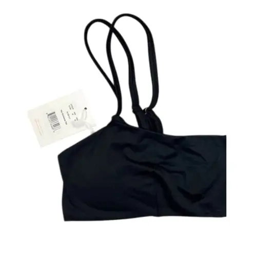 ANDIE NWT The Rockaway Top Medium Black Sports Bra Swim Double Straps S Black