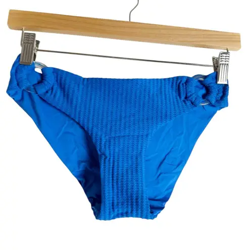 BECCA by Rebecca virtue Becca Jocelyn Blue Ribbed O-Ring Two Piece Bikini Swimsuit Set Size Small