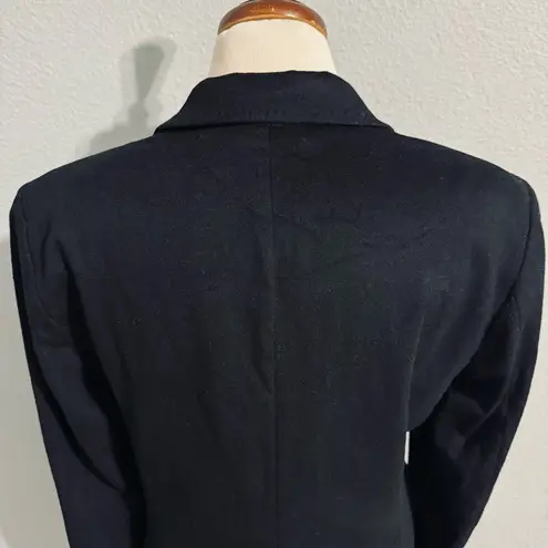 Max Mara Black Single Breasted Lapel Collar 100% Virgin Wool Blazer Sz 8 Italy