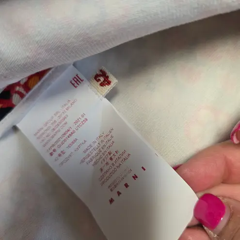 Marni Womens Floral Print Shirt Jacket Raglan Sleeves Flared Sz 42 Fits M