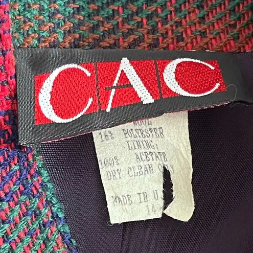 C & C Vintage Blazer Wool Blend Warm Christmas Cabin Lined Size 14