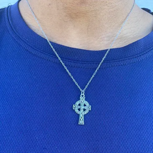 Handmade Antique Vintage Gothic Silver Celtic cross pendant Necklace - Cross