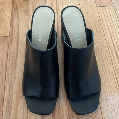 Marc Fisher  Women's Black Mules- Genuine Leather. Never worn! Size 9-1/2