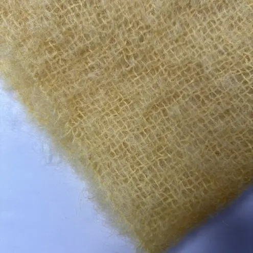 LS Ayres & Co Mohair Wool Scarf Yellow Fringe Made in Scotland Luxurious VTG SEE