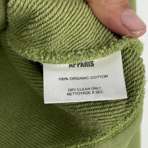 Apparis Women's Green Crew Neck Long Sleeves Cropped Sweatshirt Size XS