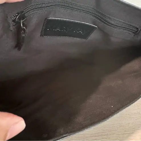 Mary Kay Large Oversized Black Vinyl Clutch Bag Jewel Snap Closure Evening Glam