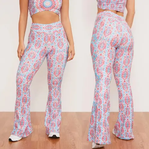 💖 Wolven Amalfi Flare High Waisted Pants Blue