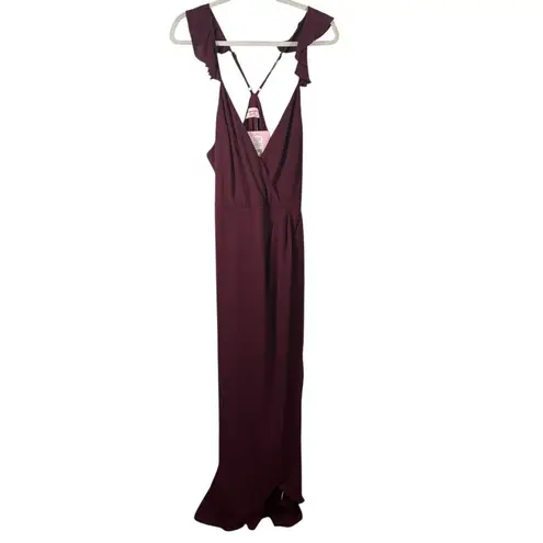 Showpo Trust Nobody Maxi Dress Wine Red Wedding Guest NEW Womens UK 18 US 14