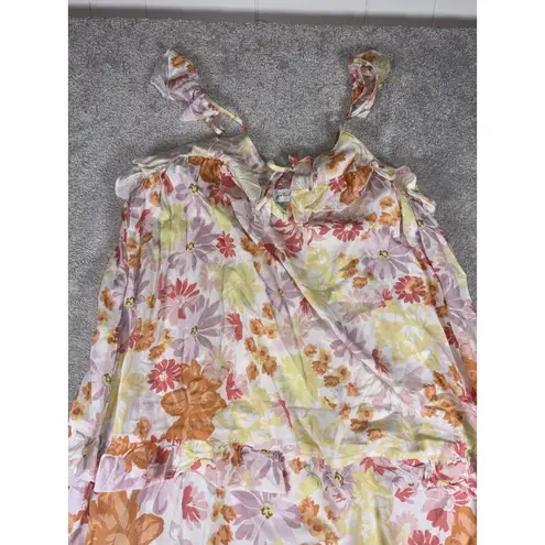 Petal and Pup Floral Print Ruffle Tiered Maxi Dress US size 4 pockets