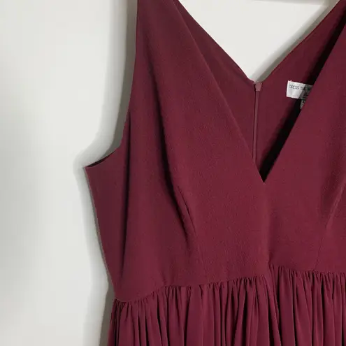 Dress the Population Burgundy Alicia Mixed Media Midi Dress
