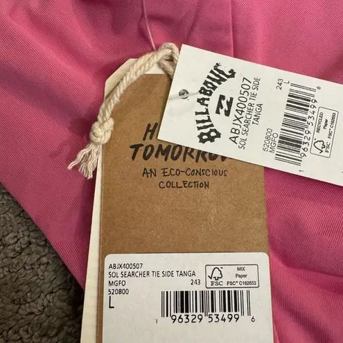 Billabong  Sol Searcher Tie-Side Bikini Bottoms Skimpy Coverage Berry Pink L NWT - Image 4