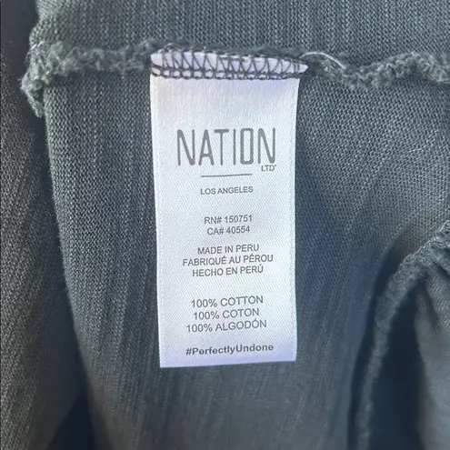 Nation Ltd Talli Dress in Jet Black Long Sleeve Button Front Large Gently Used