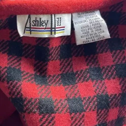 ASHLEY HILL Red Black Pullover Zip Hearts Vest Wool Women’s Sweater Size XL
