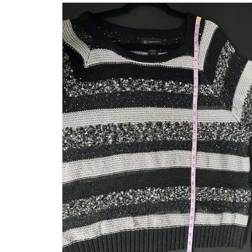 INC International Concepts Womens Sweater Size 3X Sequin Party Event Evening Black