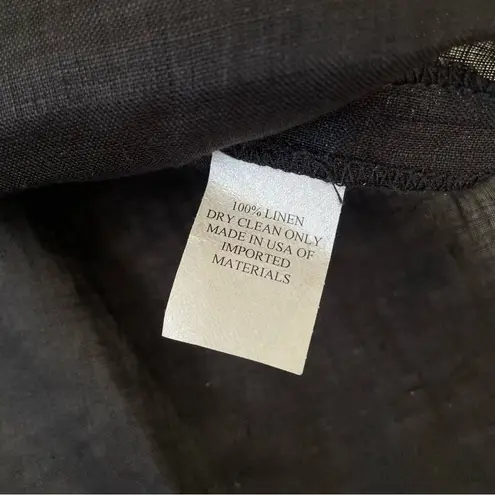 Caroline Rose Size 2X Top 100% Linen Easy Shirt Lagenlook Blouse SET Plus Black