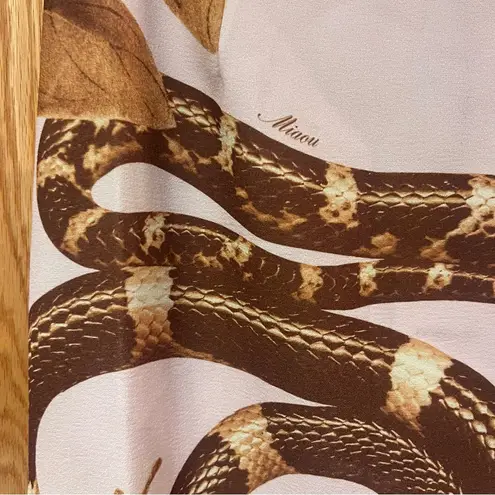 Miaou Moni Pencil Skirt in Eden Floral Snake Print Cream & Brown Size Small