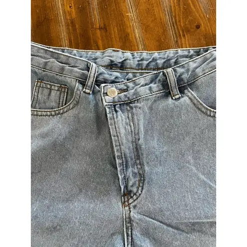 SheIn  Denim Shorts ~ Size Medium ~ Crossover Button Closure