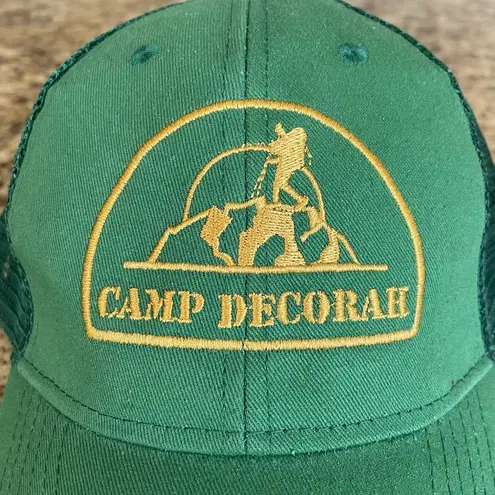 Camp Decorah Vintage Green Mesh SnapBack Trucker Hat One Size Unisex Gold