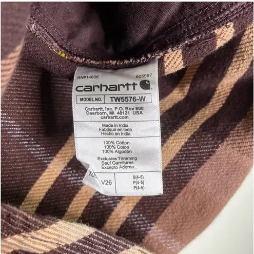 Carhartt  Women's Loose Fit Heavyweight Twill Long-Sleeve Plaid Shirt Size Small