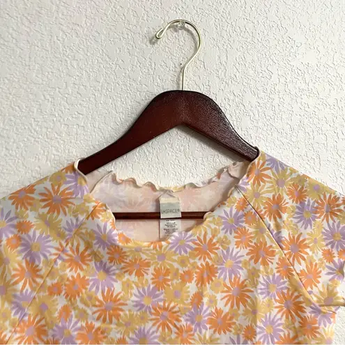 l*space Revolve L* Womens Top Orange Wildflower  Floral Cropped Size XL