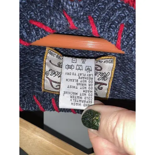 Heirloom Collectibles Patriotic Cardigan Sweater Stars Stripes Hearts Large 2002