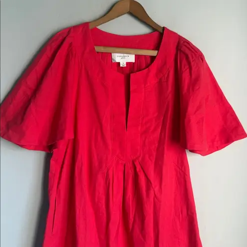 Tuckernuck POMANDER PLACE Red Finley Flutter Sleeve Dress Medium