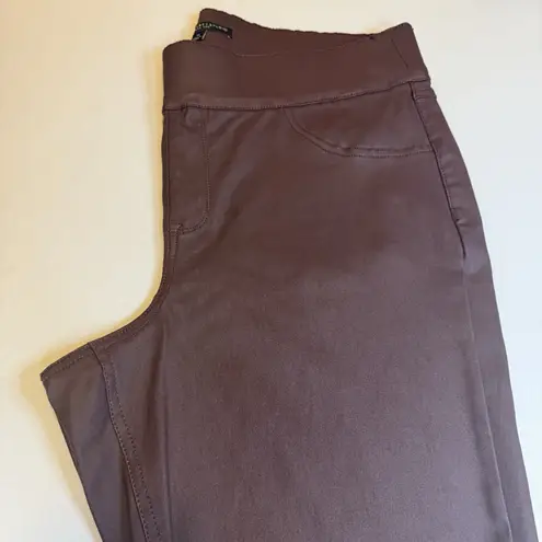 Signature Studio Women's Burgundy Trendy Faux Leather Legging Pants Size 1X #