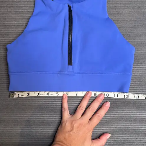 Peloton Blue High Neck Zip Front Sports Bra Tank Top Size Small