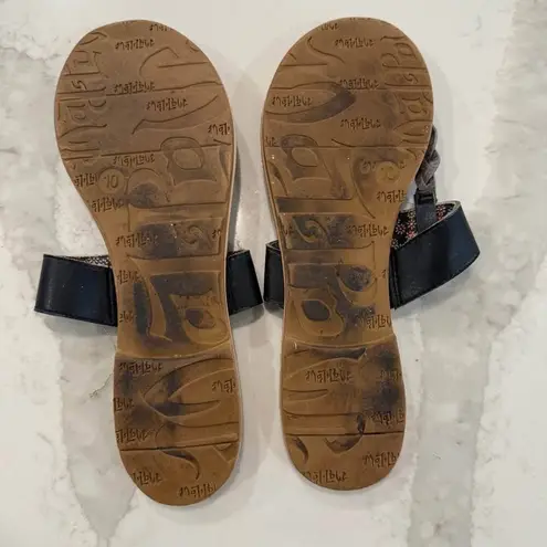 Mad love Braided T-Strap Flip Flop Sandals Women’s 10 Black Strap Boho Summer