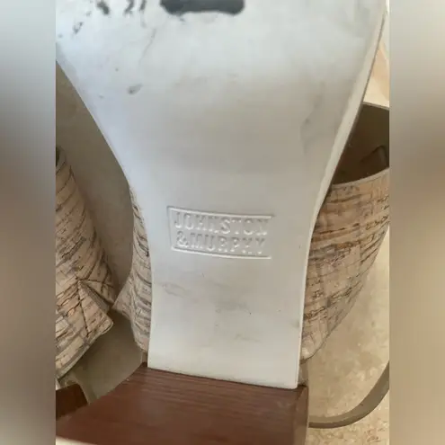 Johnston & Murphy Kayla Multi Bleached Cork/Taupe Leather Heel Shoe; size 7.5 - Image 8