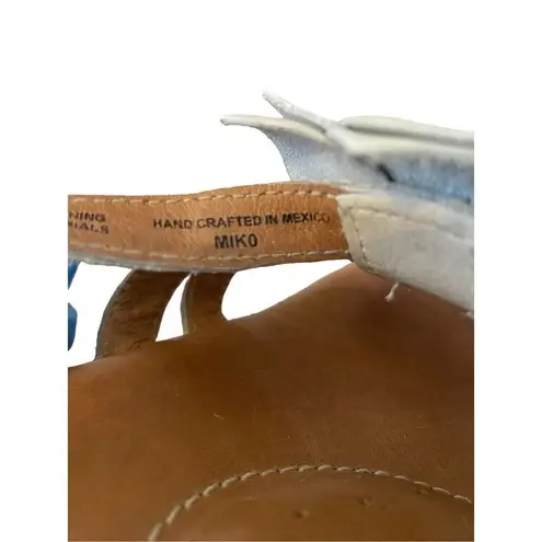 Born Miko Leather Flower Wedge Cork Sandals Platform Flip Flops Floral Summer Co Tan Size 9