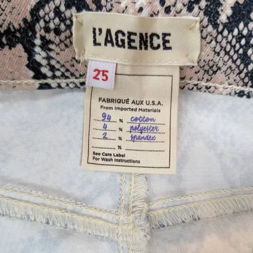 L'Agence L’AGENCE Marguerite High Rise Skinny Jeans Snakeskin Pink 25 NWT