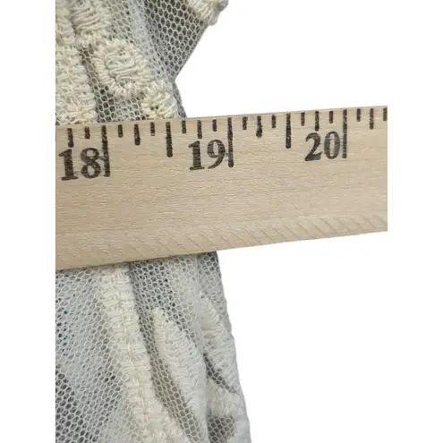 Nina Leonard NWT Womens XL Open Front Lace Floral Cardigan Duster Ivory Beige