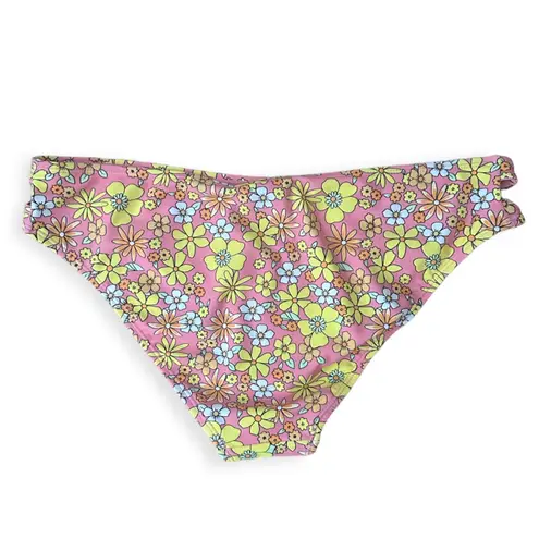 NWT CYN&LUCA Boutique Groovy Floral Medium Coverage Swim Bottoms Pink Size XL