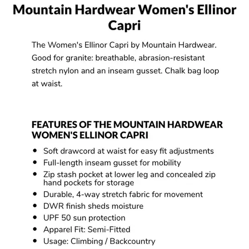 Mountain Hardwear NWT  Sage Green Ellinor Capri 8