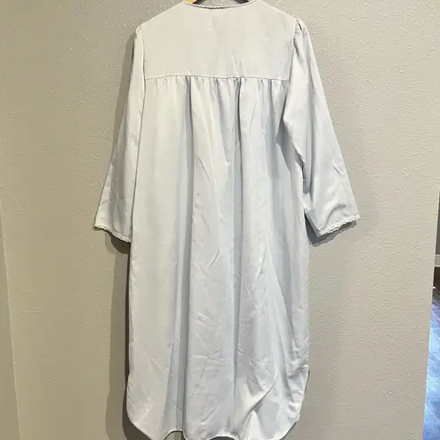 Oscar de la Renta  Pink Label Med‎ Pale Blue Nightgown Demure Early 2000s Granny