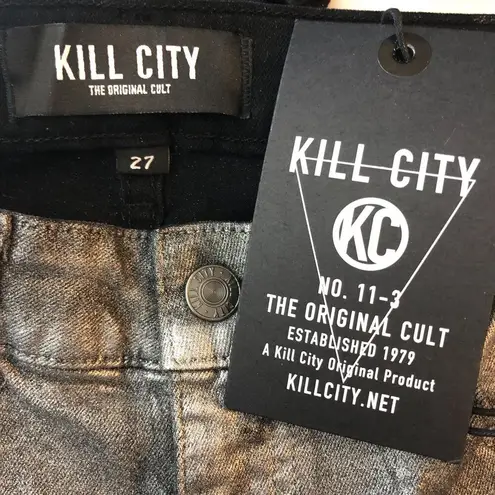 Kill City Womens Hi Wire Skinny Jeans Gray Cotton & Spandex Blend 27
