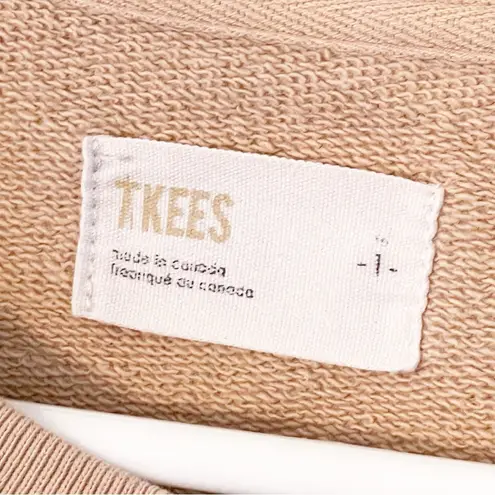 Tkees  Size 1 (2-4) Tan Cotton Crewneck Pullover Sweatshirt Minimalist Canada