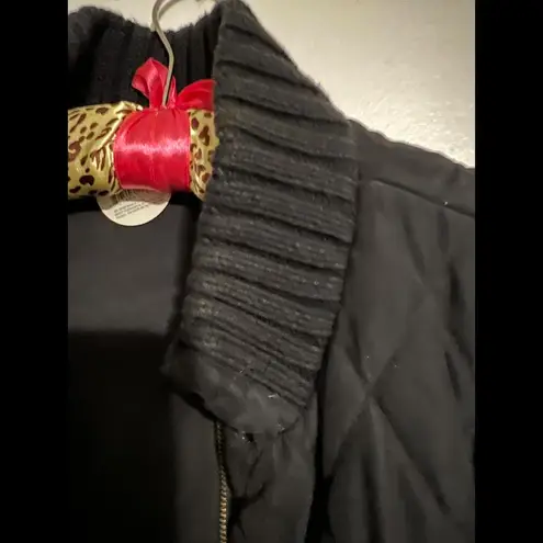 Stylish Black Quilted Vest with Pockets Size L