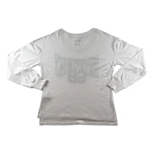 NFL Team Apparel NFL Green Bay Packers Women's Long Sleeve Cropped T-Shirt in White, Large